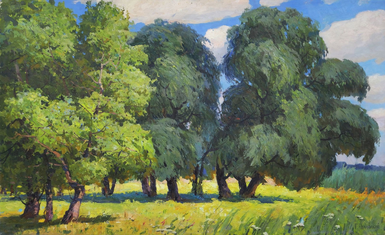 Chernyavsky Georgiy (Ukrainian artist), "Summer", oil on canvas: Title: Chernyavsky Georgiy (Ukrainian artist), "Summer", oil on canvas Description: ARTIST: Chernyavsky Georgiy Georgievich, Ukrainian artist TITLE: "Summer" SIZE: 120 x 195 cm, (47 1/4 x 76 3/4 in.) 