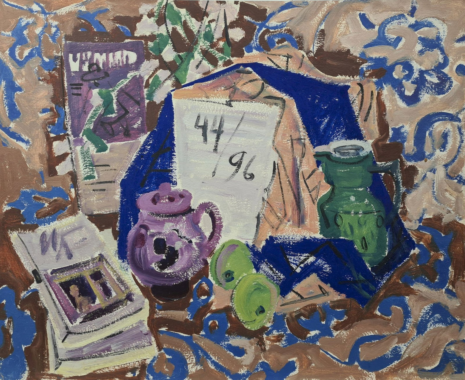 Zvezdov Yevhen (Ukrainian artist), "44/96", oil on cardboard: Title: Zvezdov Yevhen (Ukrainian artist), "44/96", oil on cardboard Description: ARTIST: Zvezdov Yevhen Oleksiyovych, Ukrainian artist TITLE: "44/96" SIZE: 80 x 100 cm, (31 2/4 x 39 1/4 in.) MEDIUM: o
