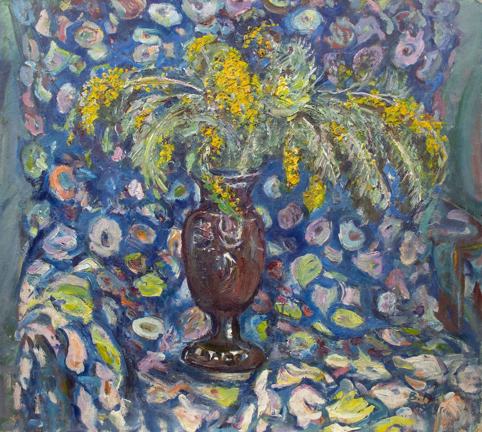 Makatukha Vasyl (Ukrainian artist), "Vase", watercolor on paper: Title: Makatukha Vasyl (Ukrainian artist), "Vase", watercolor on paper Description: ARTIST: Makatukha Vasyl Ivanovich, Ukrainian artist TITLE: "Vase" SIZE: 64 x 72 cm, (25 1/4 x 28 1/4 in.) MEDIUM: