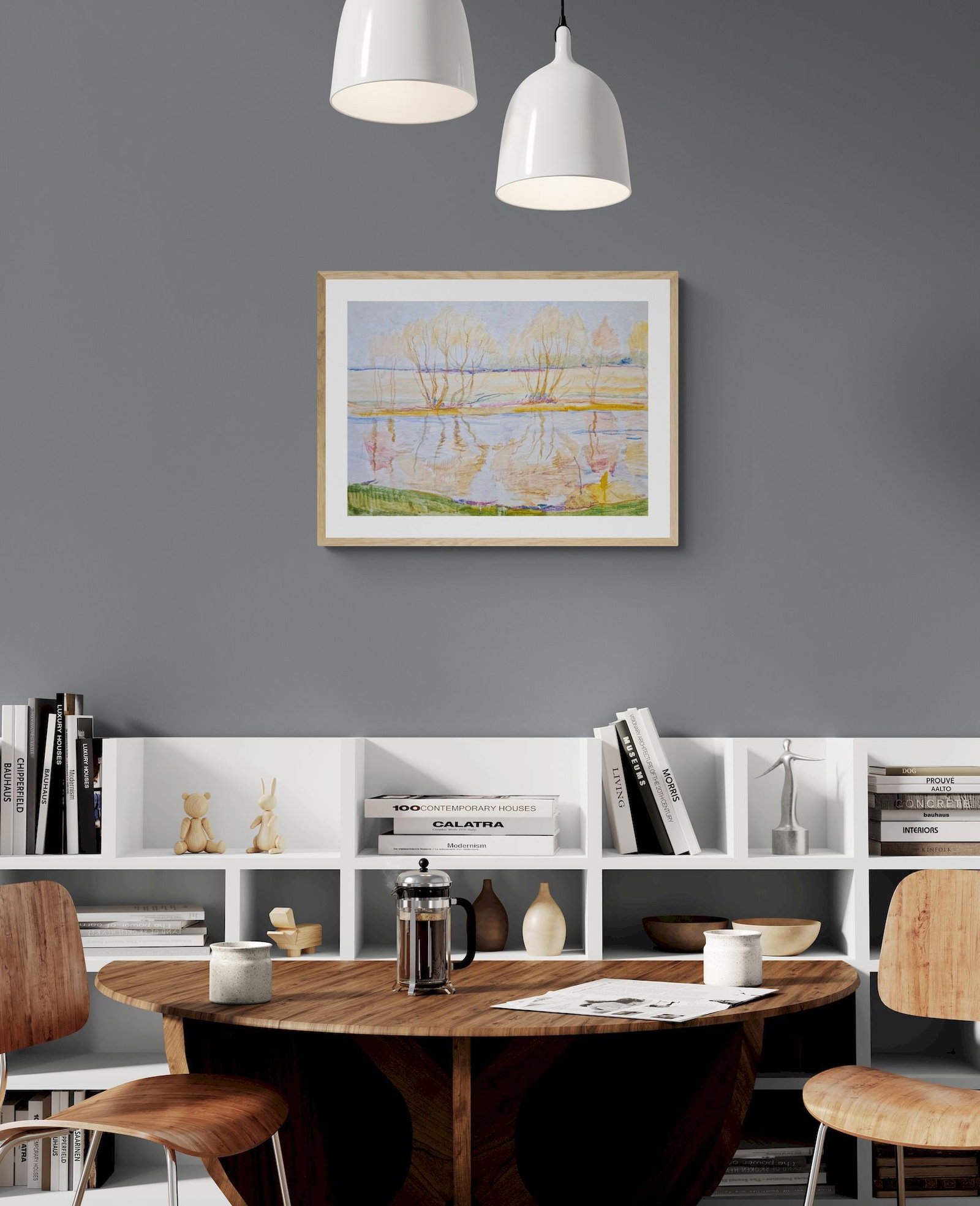 Unidentified Artist (Ukrainian artist), "River Landscape", watercolor on cardboard - 3