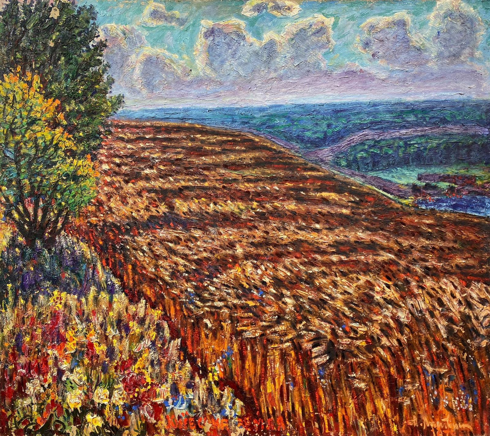 Litvinov Oleksiy (Ukrainian artist), "Kyiv land", oil on canvas: Title: Litvinov Oleksiy (Ukrainian artist), "Kyiv land", oil on canvas Description: ARTIST: Litvinov Oleksiy Grygorovich, Ukrainian artist TITLE: "Kyiv land" SIZE: 89 x 100 cm, (35 x 39 1/4 in.)