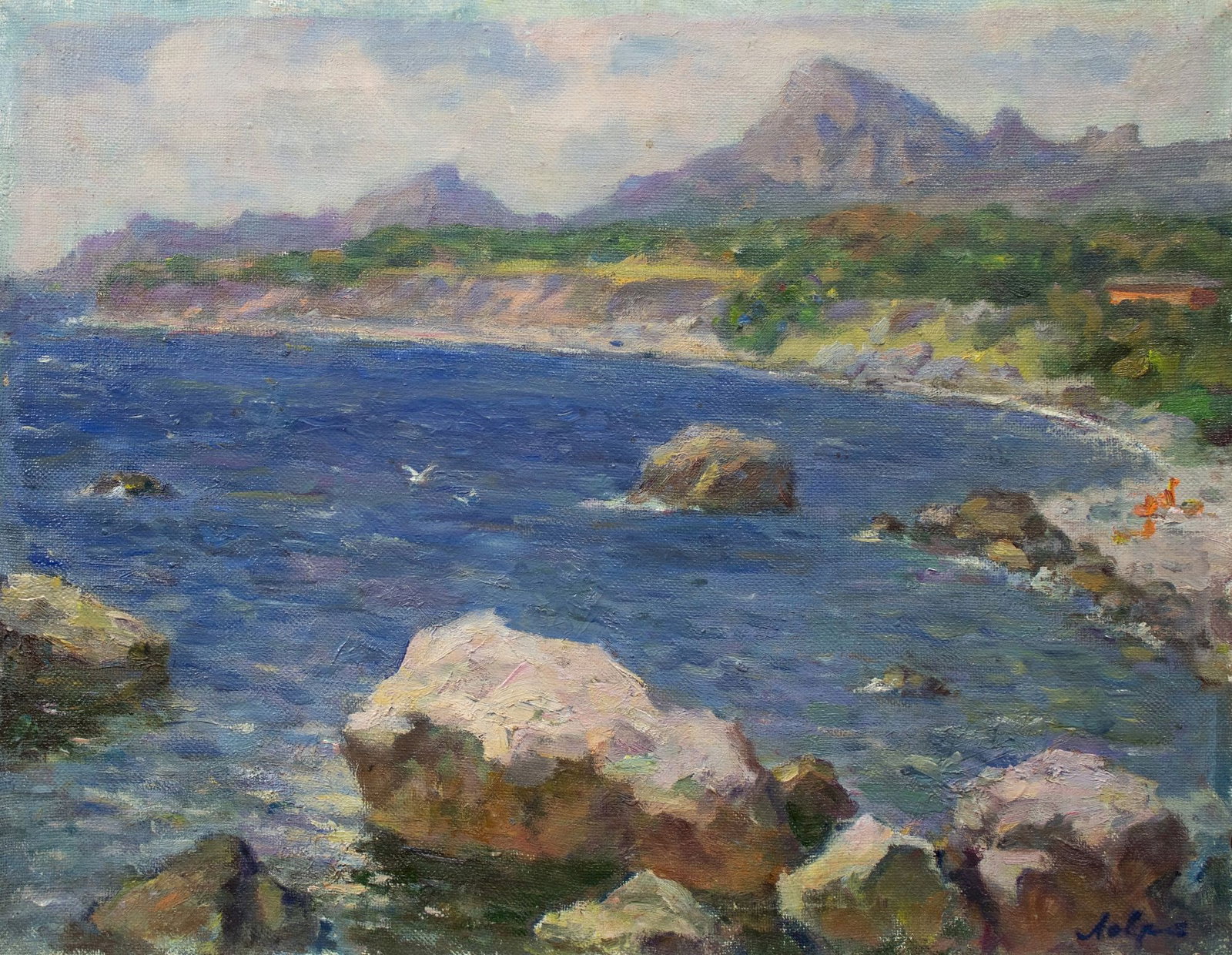 Lavrynenko Vyacheslav (Ukrainian artist), "Crimea. Foros", oil on canvas: Title: Lavrynenko Vyacheslav (Ukrainian artist), "Crimea. Foros", oil on canvas Description: ARTIST: Lavrynenko Vyacheslav Ivanovich, Ukrainian artist TITLE: "Crimea. Foros" SIZE: 48 x 60 cm, (19 x 23