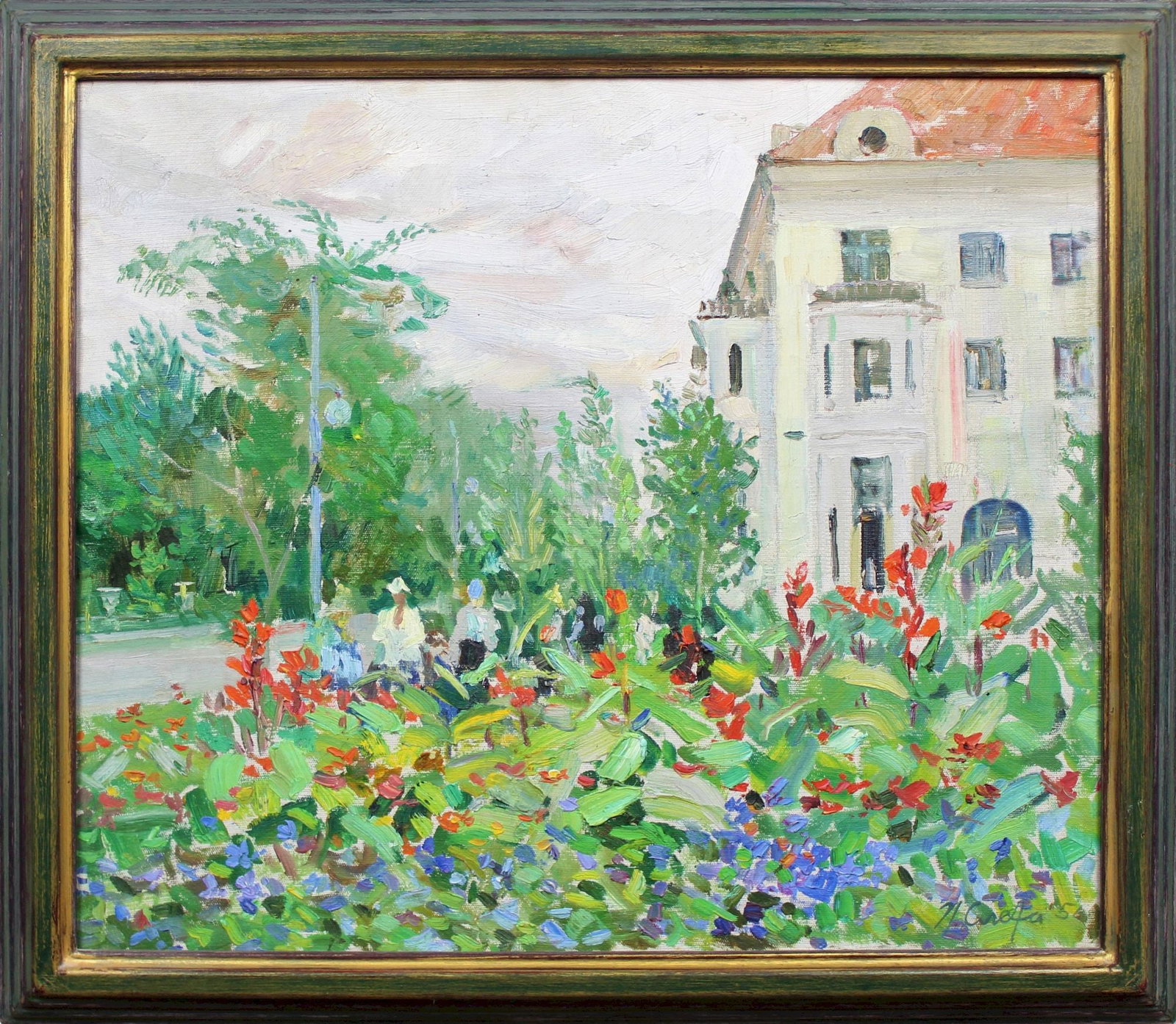 Slyota Petro (Ukrainian artist), "Flowers bloomed", oil on canvas: Title: Slyota Petro (Ukrainian artist), "Flowers bloomed", oil on canvas Description: ARTIST: Slyota Petro Dorofiyovich, Ukrainian artist TITLE: "Flowers bloomed" SIZE: 59 x 69 cm, (23 1/4 x 27 1/4