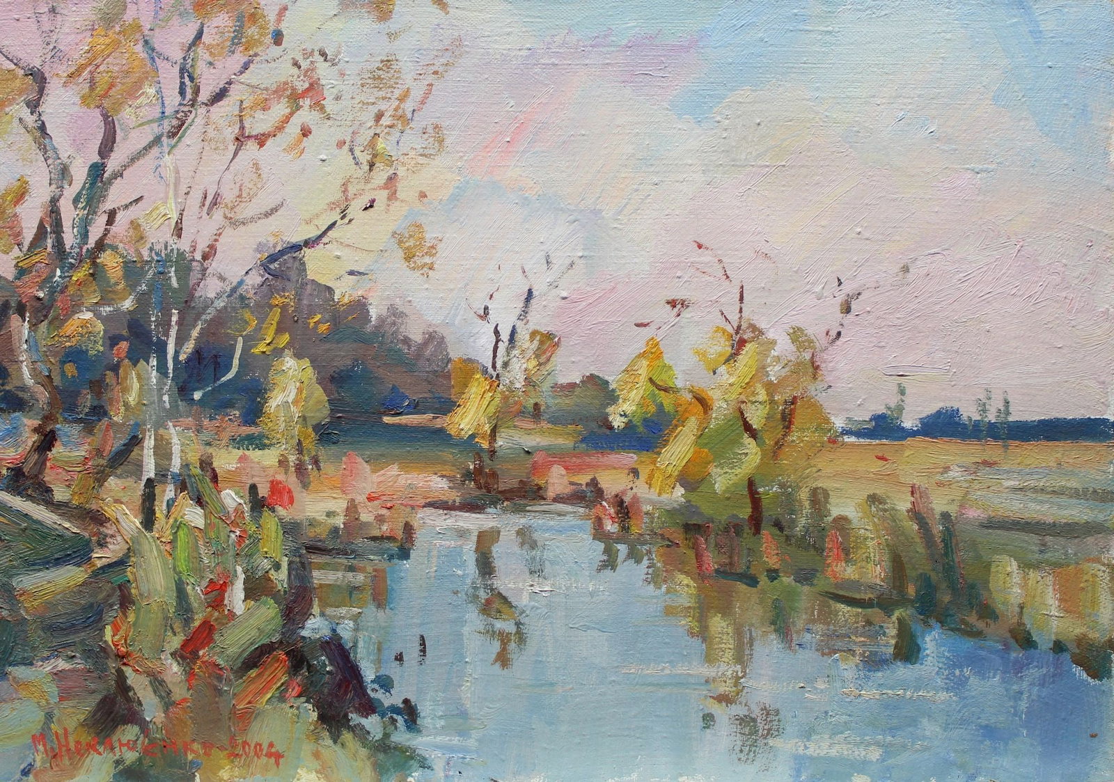 Neklyuenko Mykola (Ukrainian artist), "Autumn landscape", oil on canvas (1 of 4)