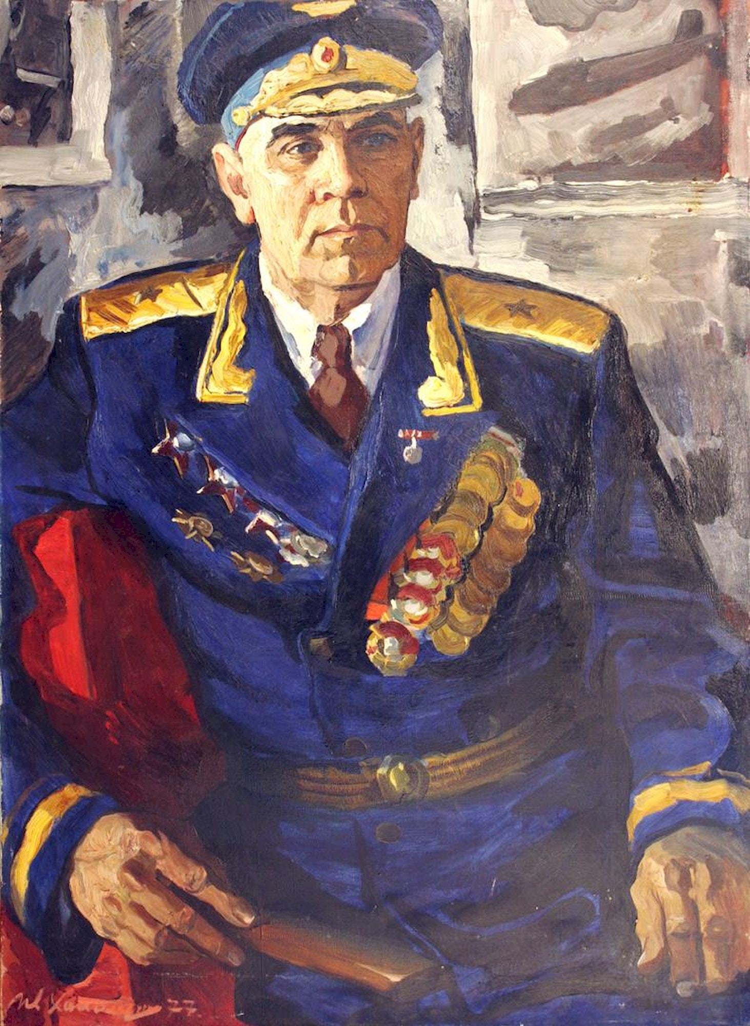 Holomenuk Ivan (Ukrainian artist), "Portrait of Shakraev", oil on canvas: Title: Holomenuk Ivan (Ukrainian artist), "Portrait of Shakraev", oil on canvas Description: ARTIST: Holomenuk Ivan Olexandrovich, Ukrainian artist TITLE: "Portrait of Shakraev" SIZE: 110 x 80 cm,