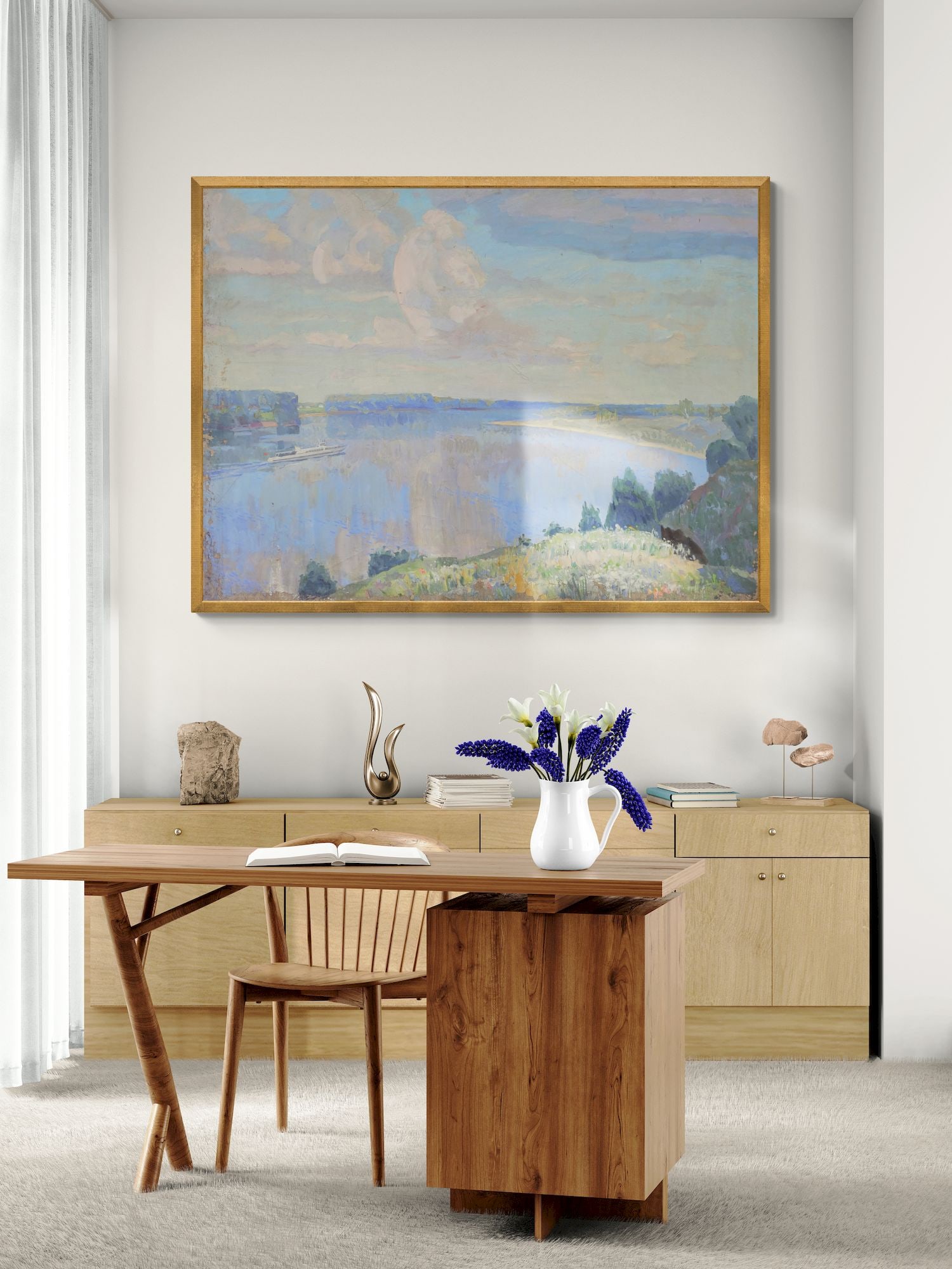 Unidentified (Ukrainian artist), "Wide river", oil on canvas - 3