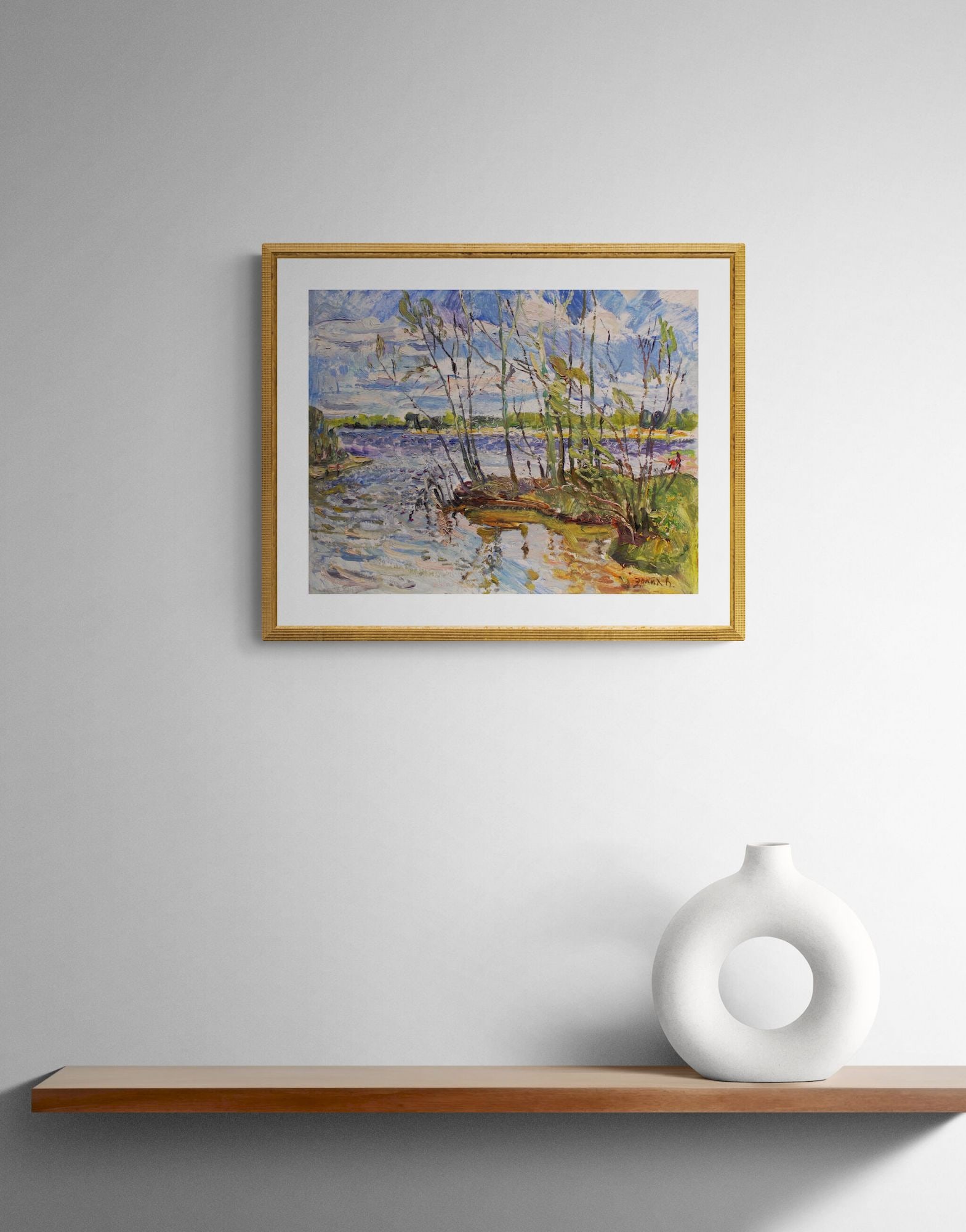 Erlih Volodymyr (Ukrainian artist), "Landscape. bay", oil on cardboard - 4