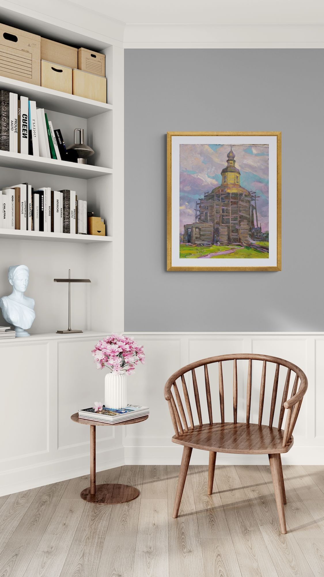 Tyukha Ivan (Ukrainian artist), "Church restoration", oil on canvas - 3