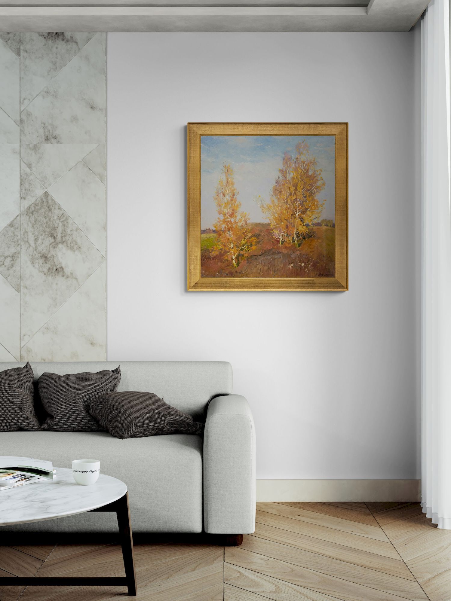 Mynka Olexandr (Ukrainian artist), "Autumn birches", oil on canvas - 4