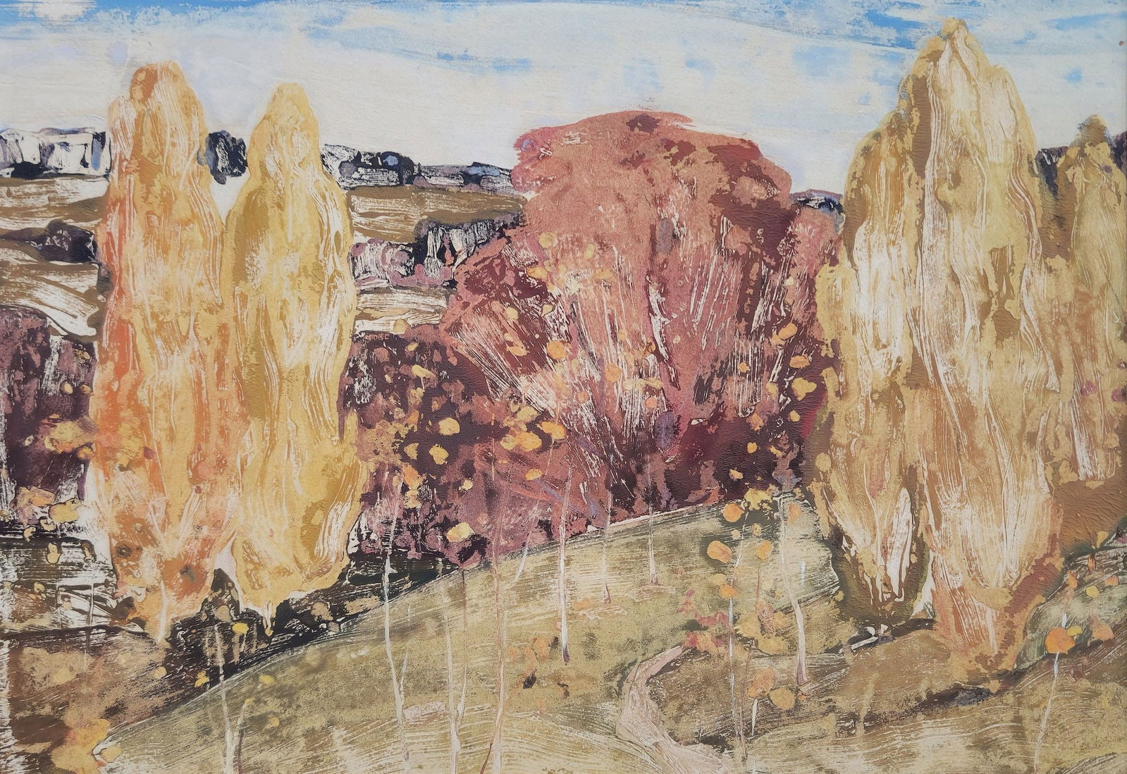 Khorenko Volodymir (Ukrainian artist), "Autumn landscape", watercolor on paper (1 of 3)