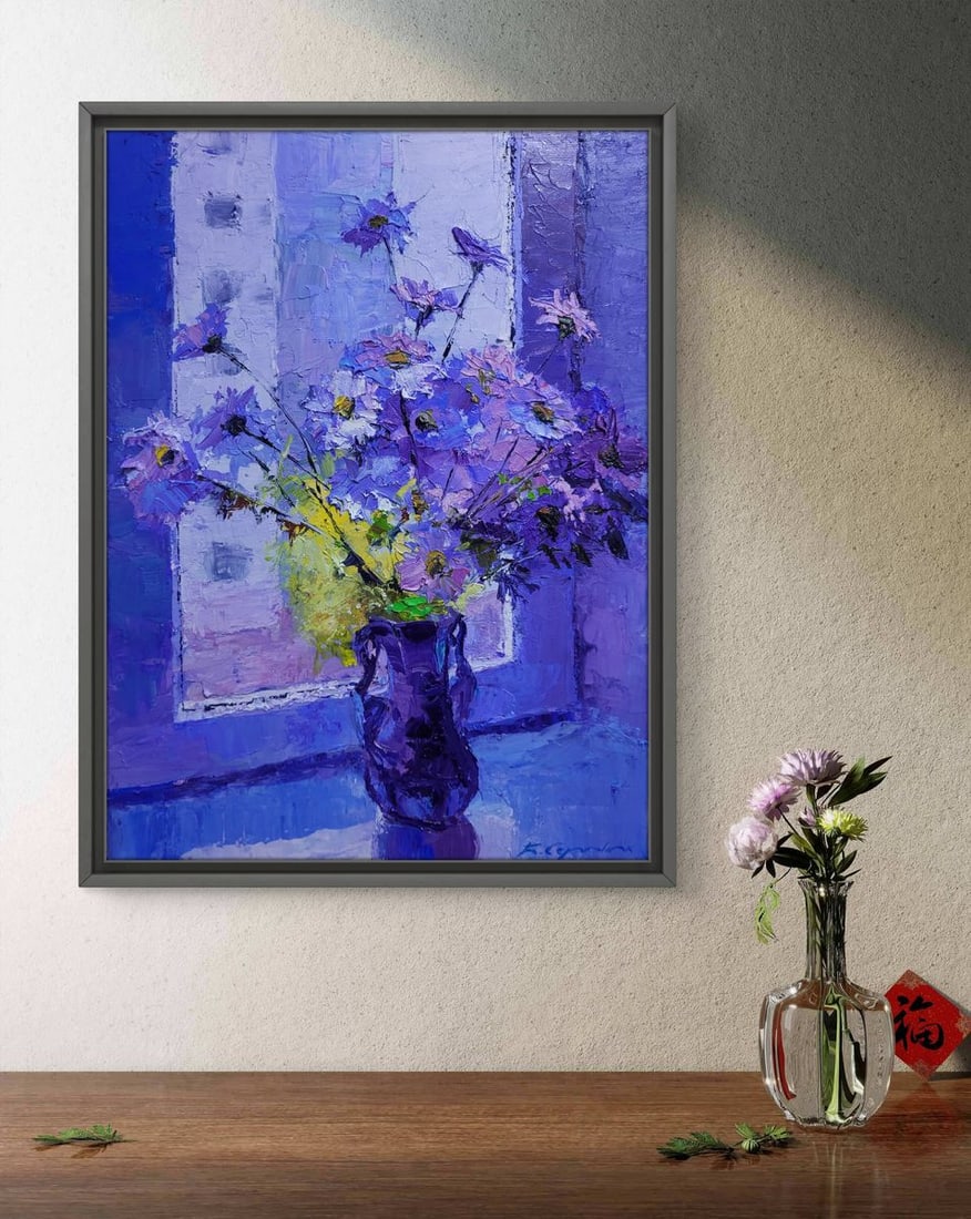 Oil painting Daisies On The Windowsill Boris Serdyuk - 2
