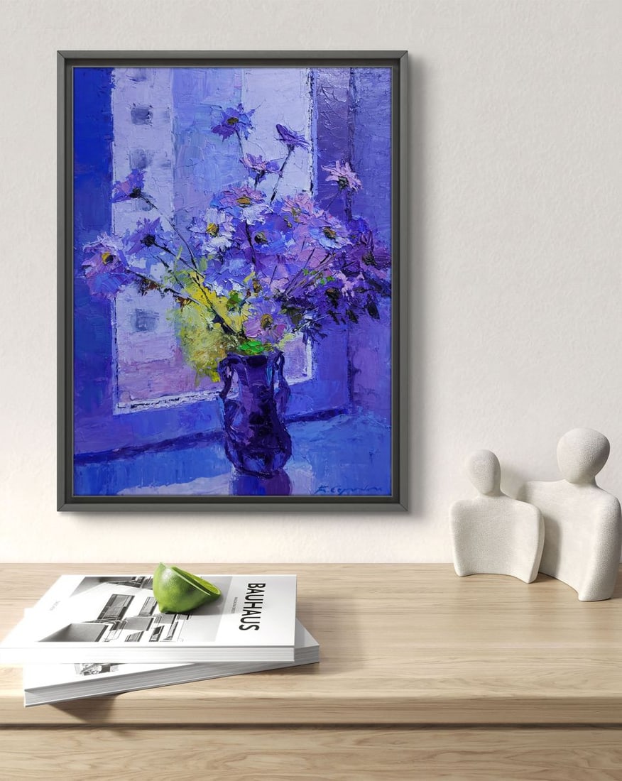 Oil painting Daisies On The Windowsill Boris Serdyuk - 3