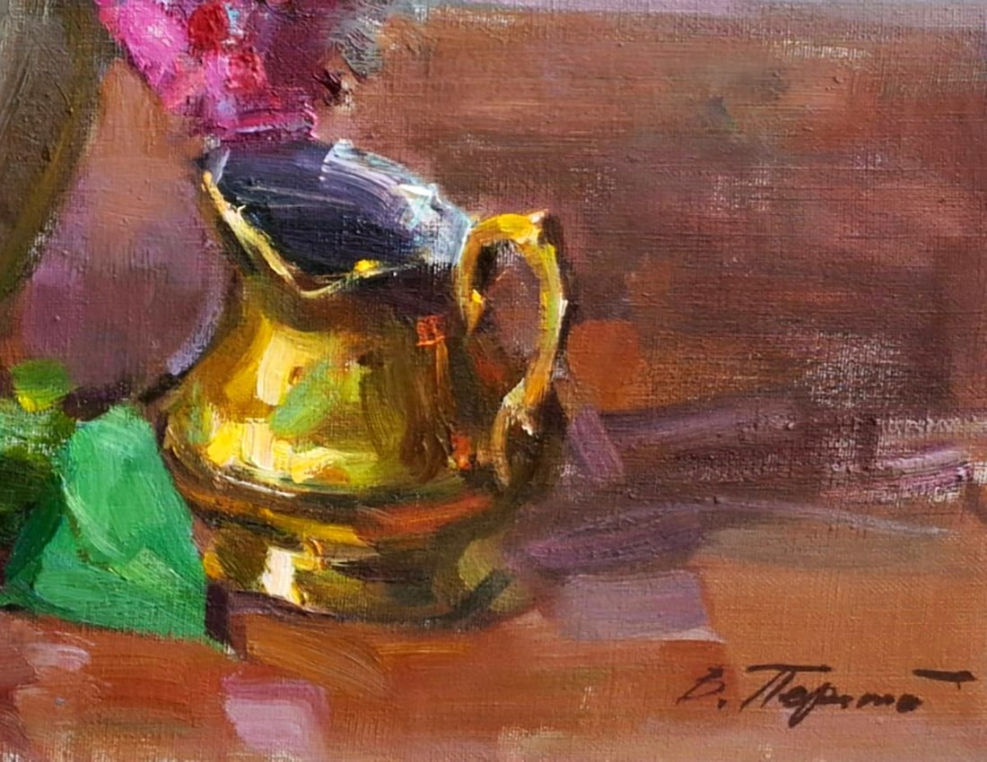 Oil painting Lilac Flowers In A Vase Vyacheslav Pereta - 7