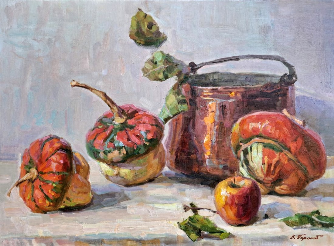 Oil painting Cauldron and Pumpkins Vyacheslav Pereta (1 of 6)