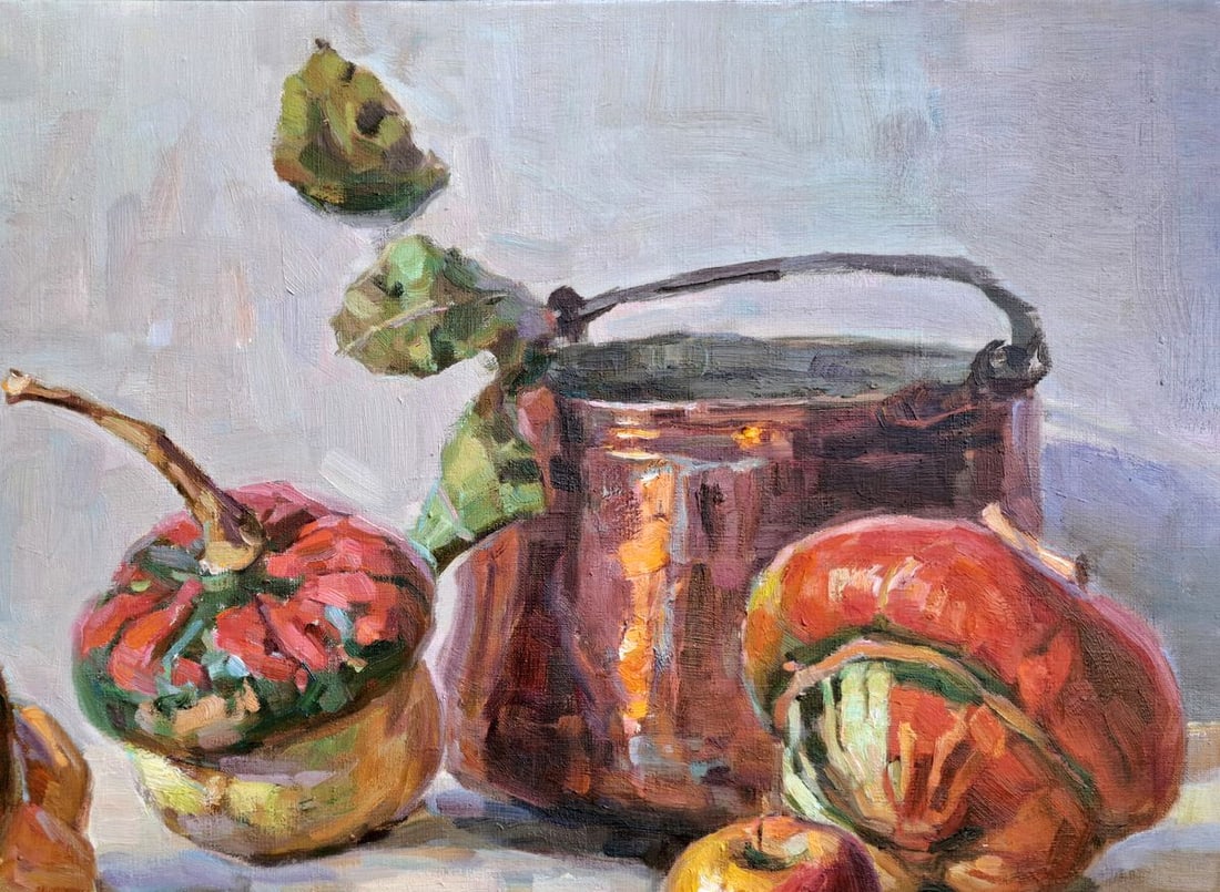 Oil painting Cauldron and Pumpkins Vyacheslav Pereta - 3