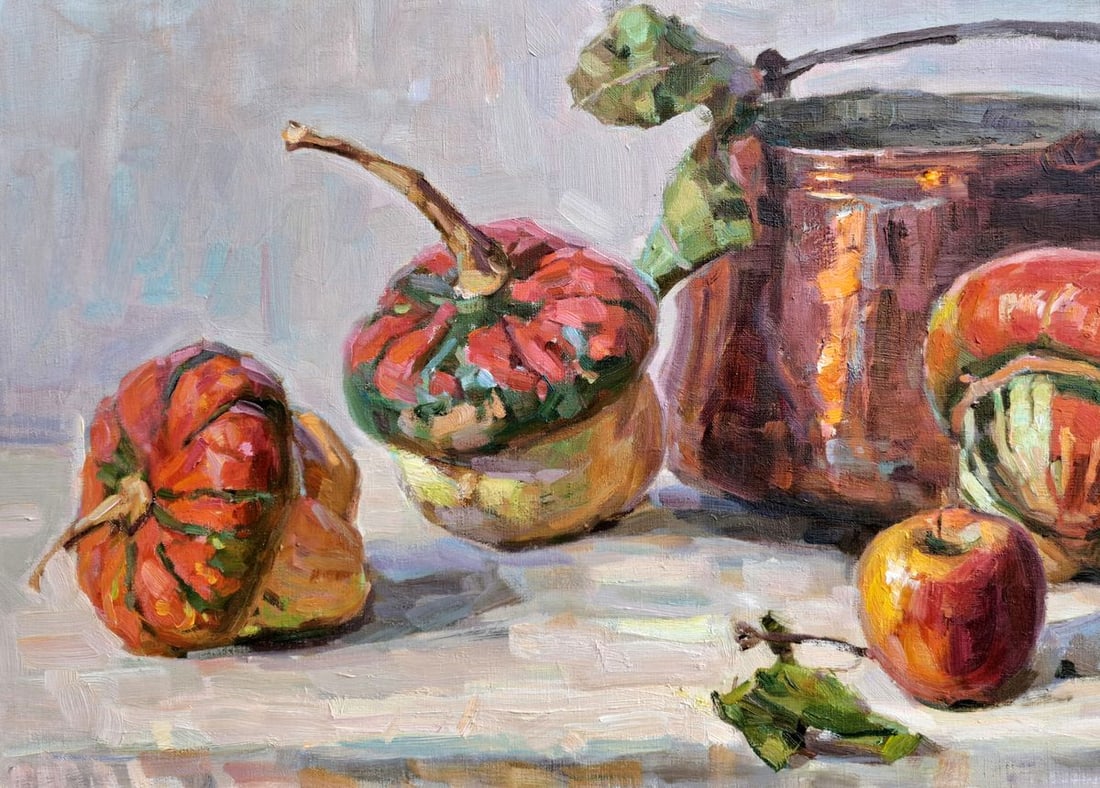 Oil painting Cauldron and Pumpkins Vyacheslav Pereta - 4