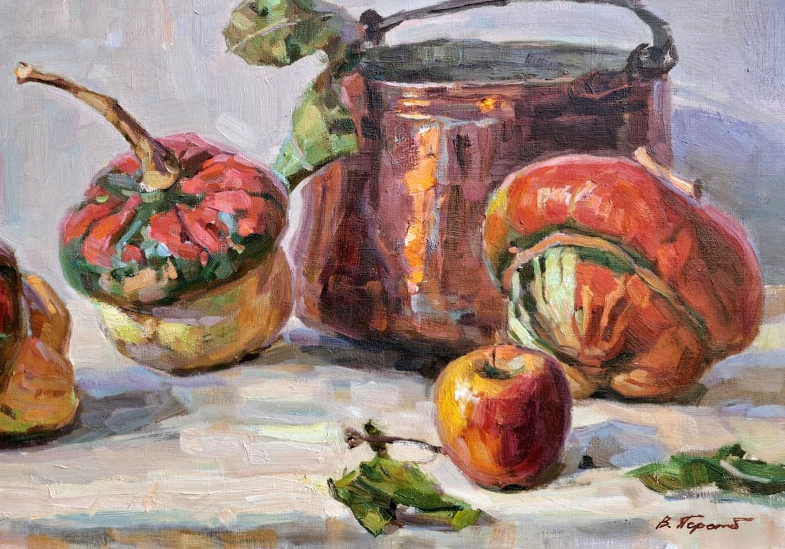 Oil painting Cauldron and Pumpkins Vyacheslav Pereta - 5