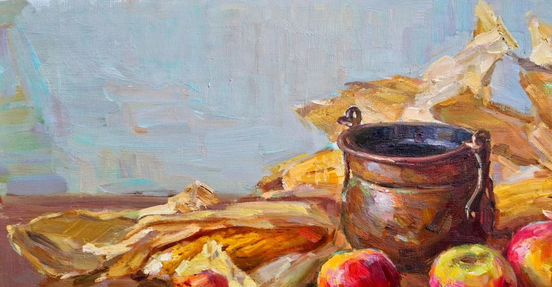 Oil painting The Pot and the Apples Vyacheslav Pereta - 2