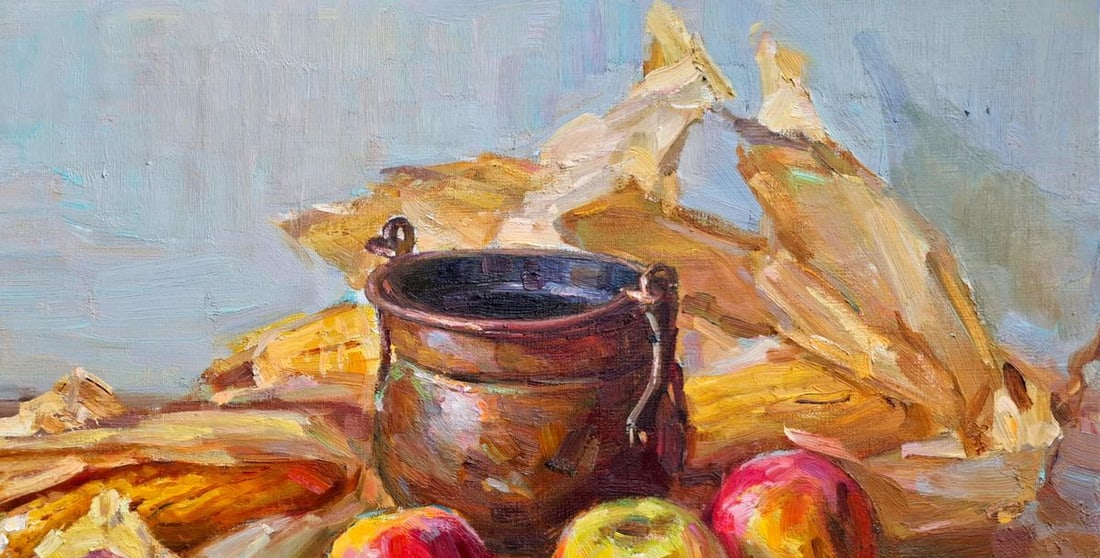 Oil painting The Pot and the Apples Vyacheslav Pereta - 3