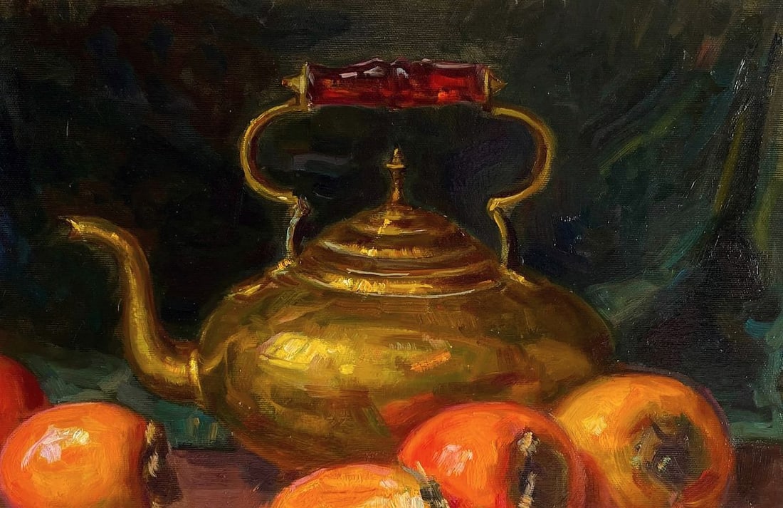 Oil painting Persimmon And Teapot Vyacheslav Pereta - 3