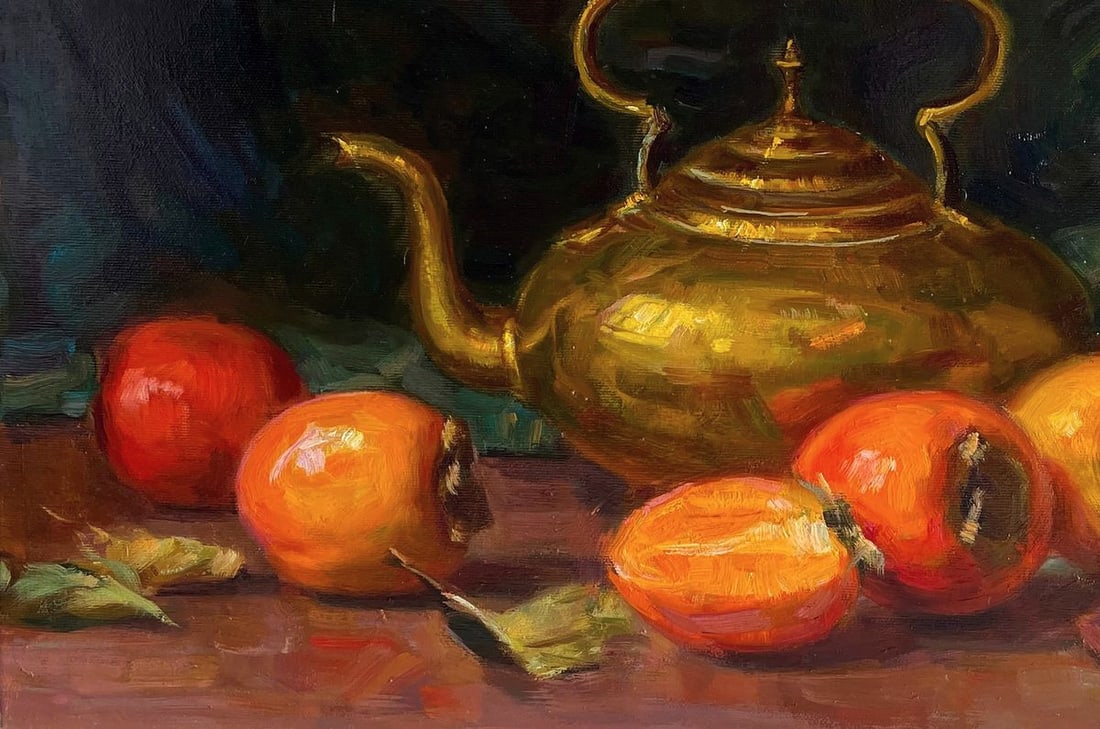 Oil painting Persimmon And Teapot Vyacheslav Pereta - 4