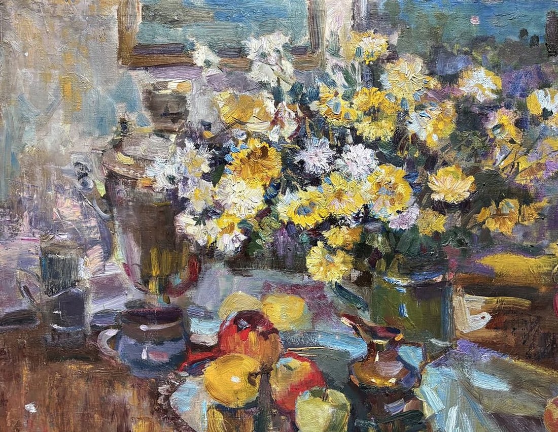 Oil painting Autumn Bouquet of Picked Flowers Ivan Kovalenko - 2