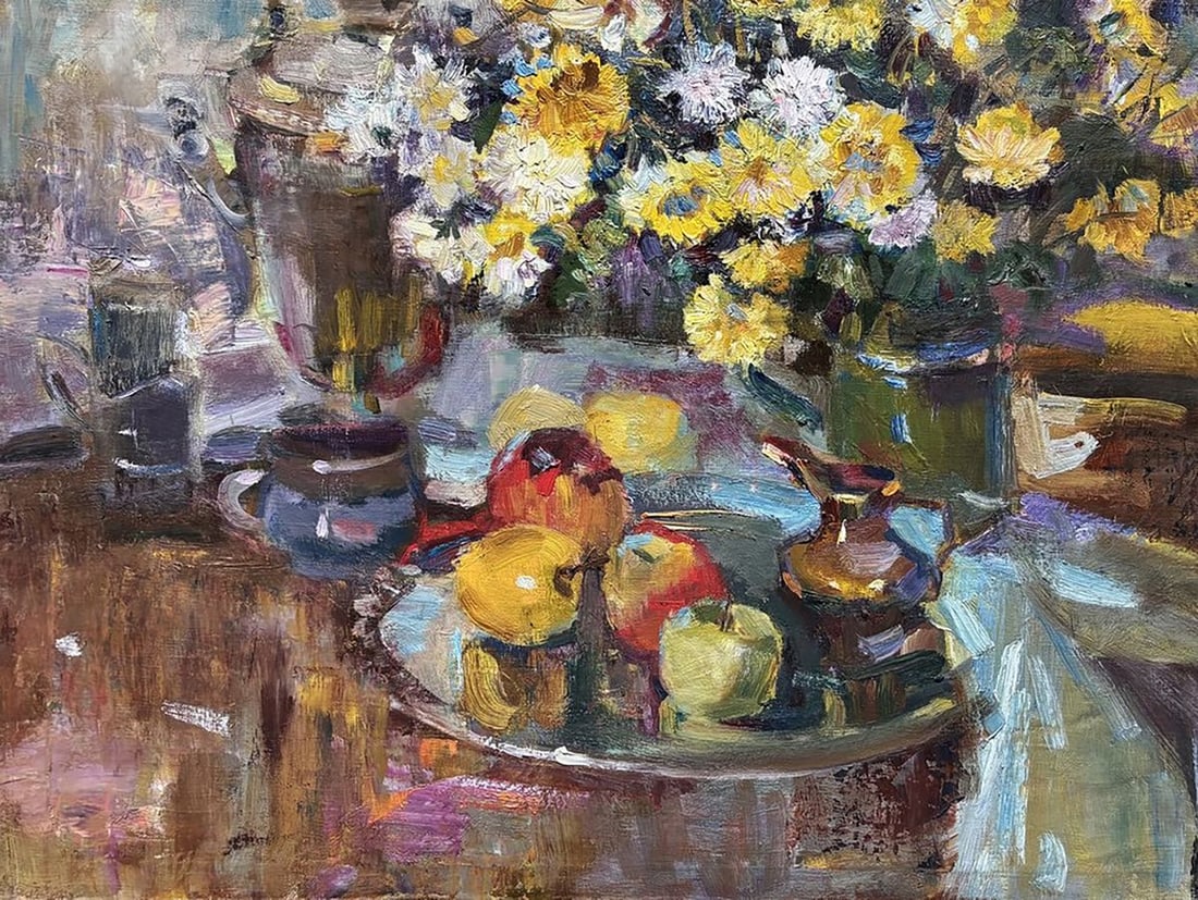 Oil painting Autumn Bouquet of Picked Flowers Ivan Kovalenko - 4
