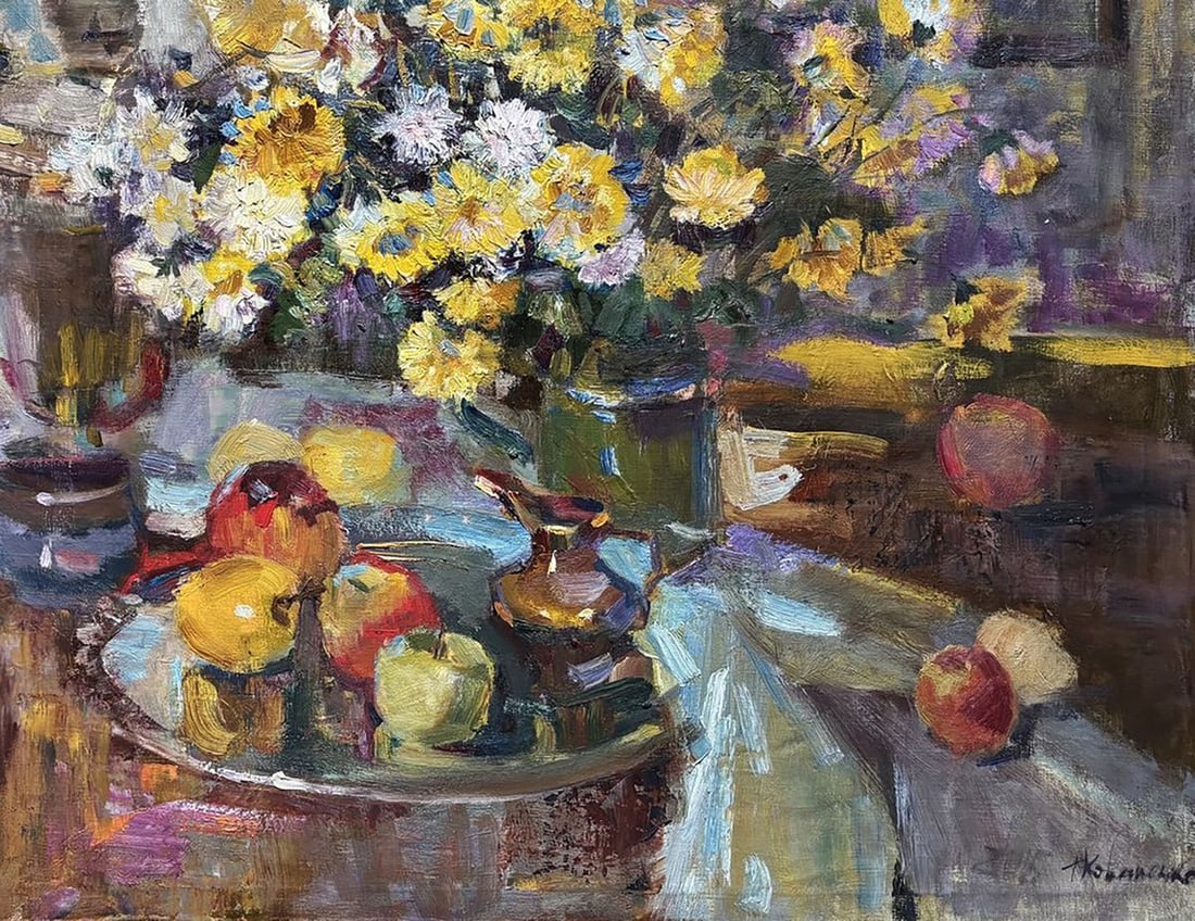 Oil painting Autumn Bouquet of Picked Flowers Ivan Kovalenko - 5