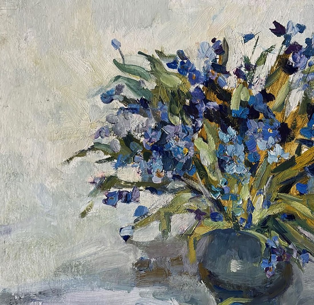 Oil painting Still life with blue flowers Ivan Kovalenko - 2