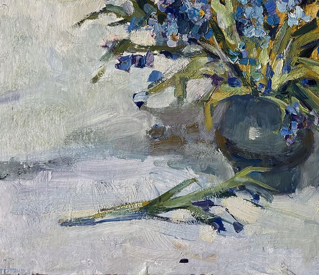 Oil painting Still life with blue flowers Ivan Kovalenko - 4