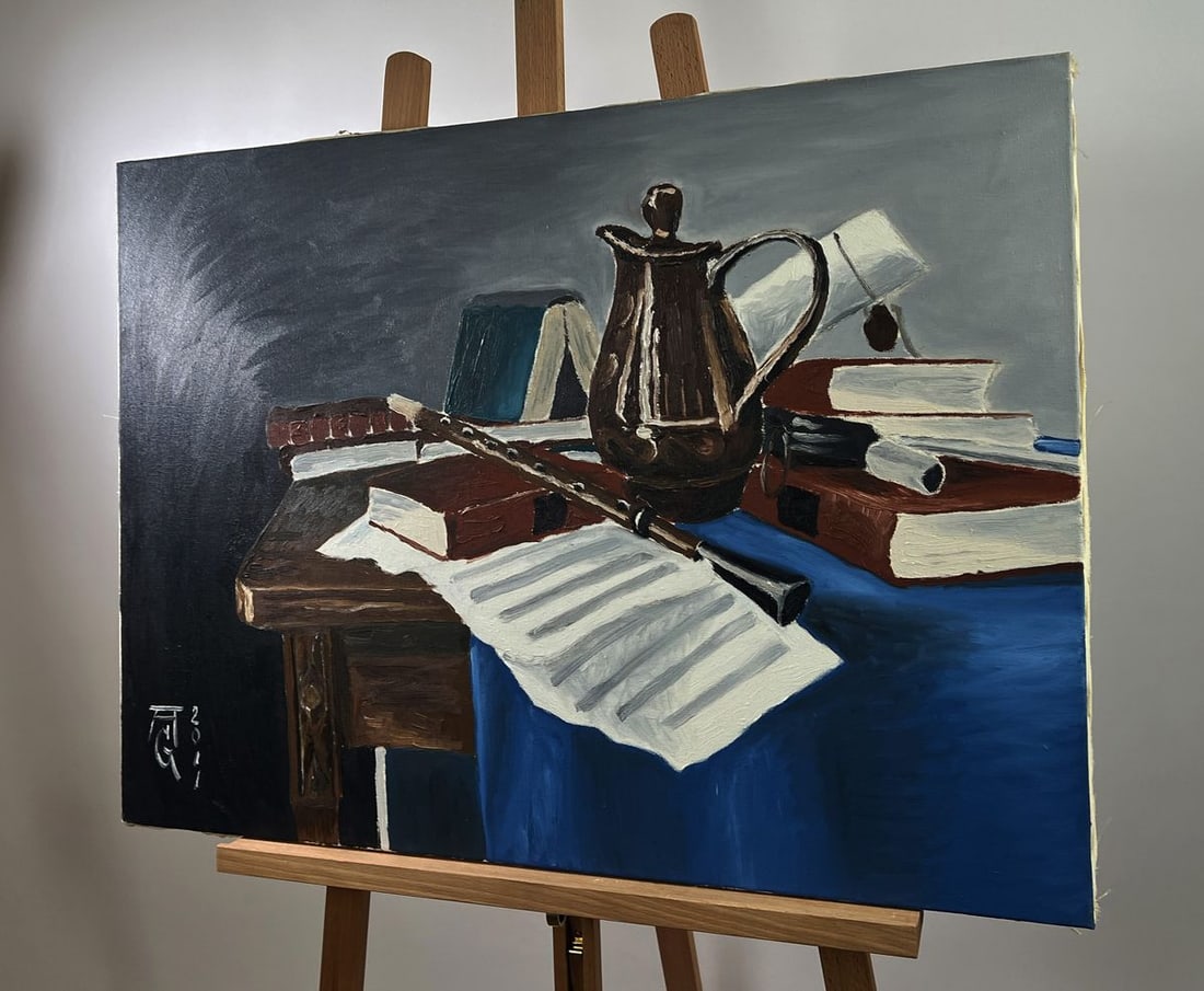 Oil painting Still life with books Oleksandr Gukalov - 2