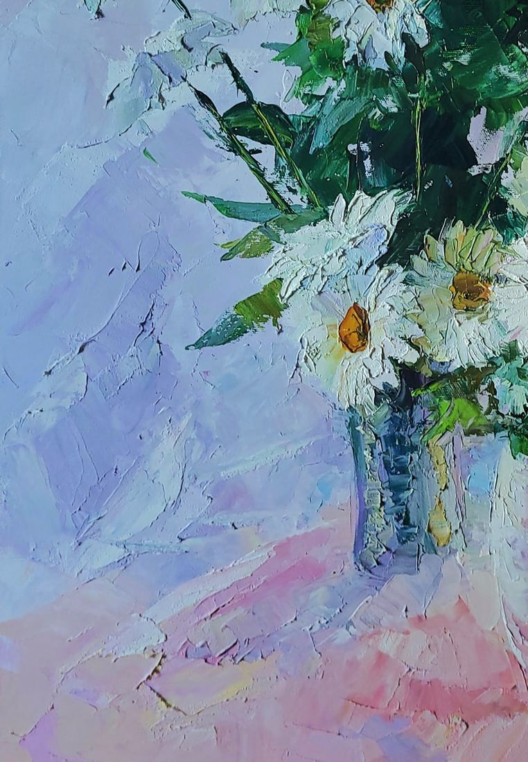 Oil painting Bouquet of daisies and roses Boris Serdyuk - 5