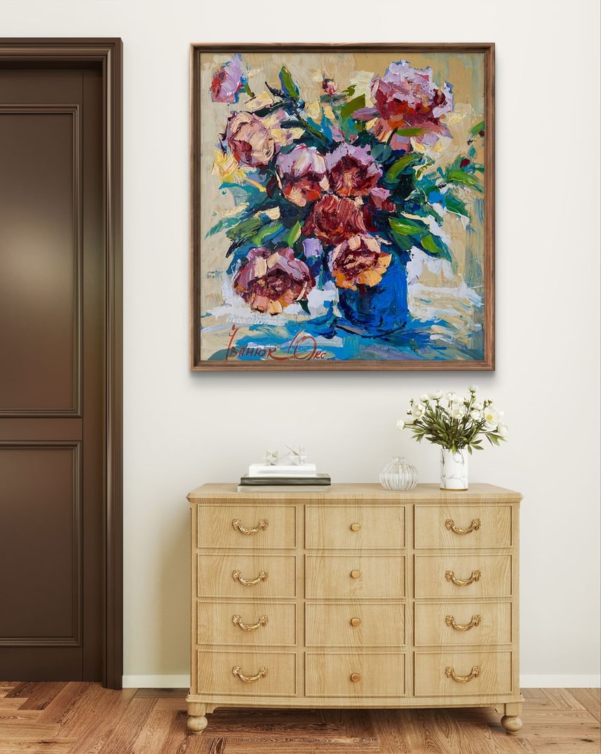 Oil painting The smell of peony flowers Oksana Ivanyuk - 2
