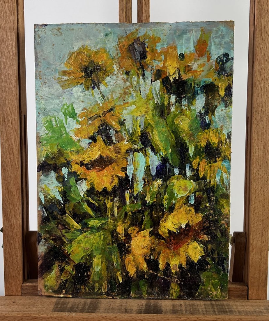 Oil painting Sunflowers are growing Vadim Aksenov