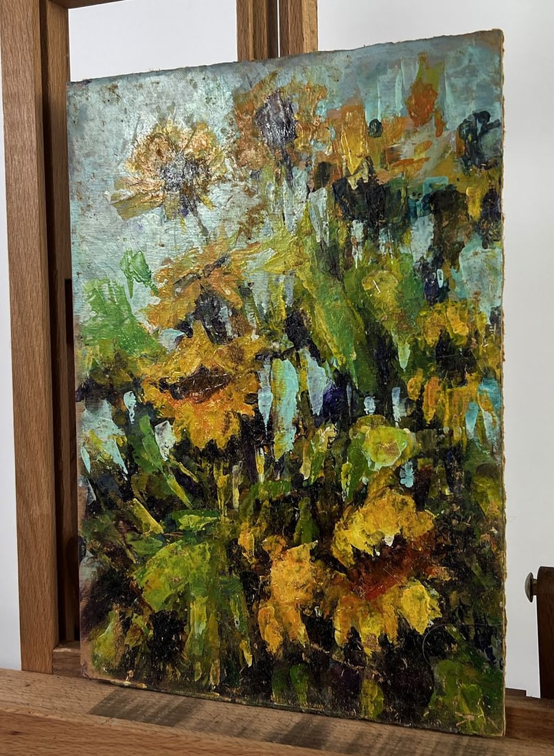 Oil painting Sunflowers are growing Vadim Aksenov - 2