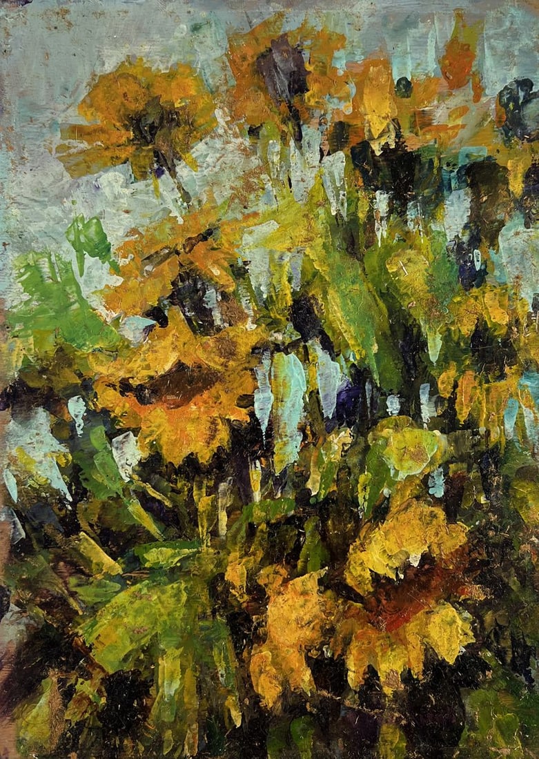 Oil painting Sunflowers are growing Vadim Aksenov - 3