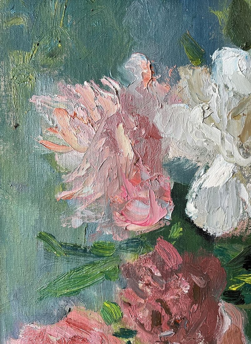 Oil painting Peonies on the windowsill V. Mishurovsky - 2