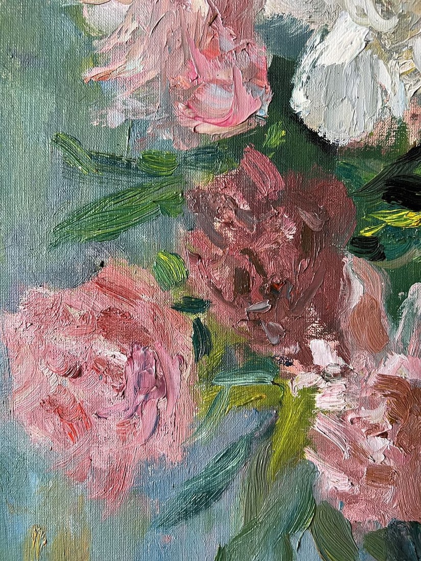 Oil painting Peonies on the windowsill V. Mishurovsky - 3