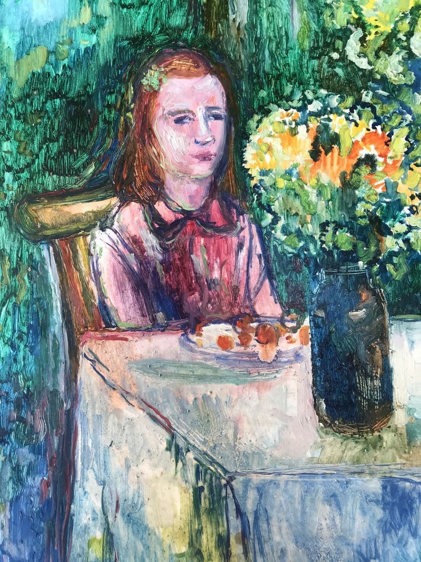 Oil painting Girl in the garden Peter Tovpev - 7