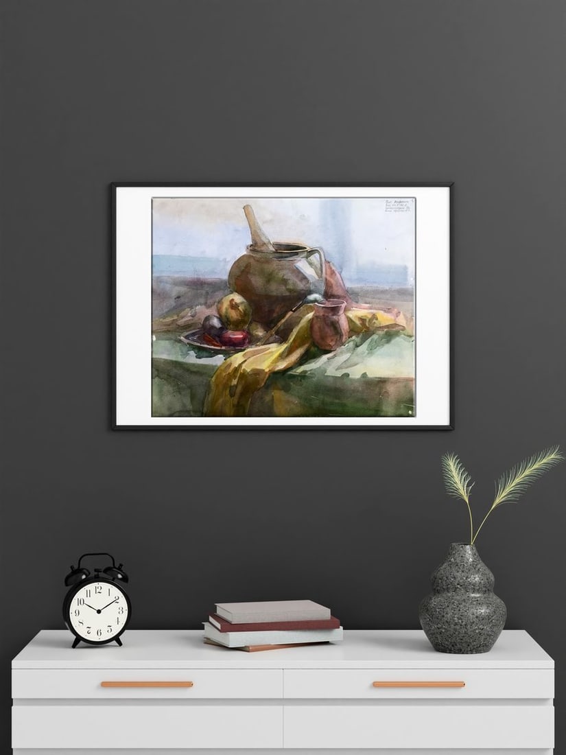 Watercolor painting A set table Unknown artist - 2