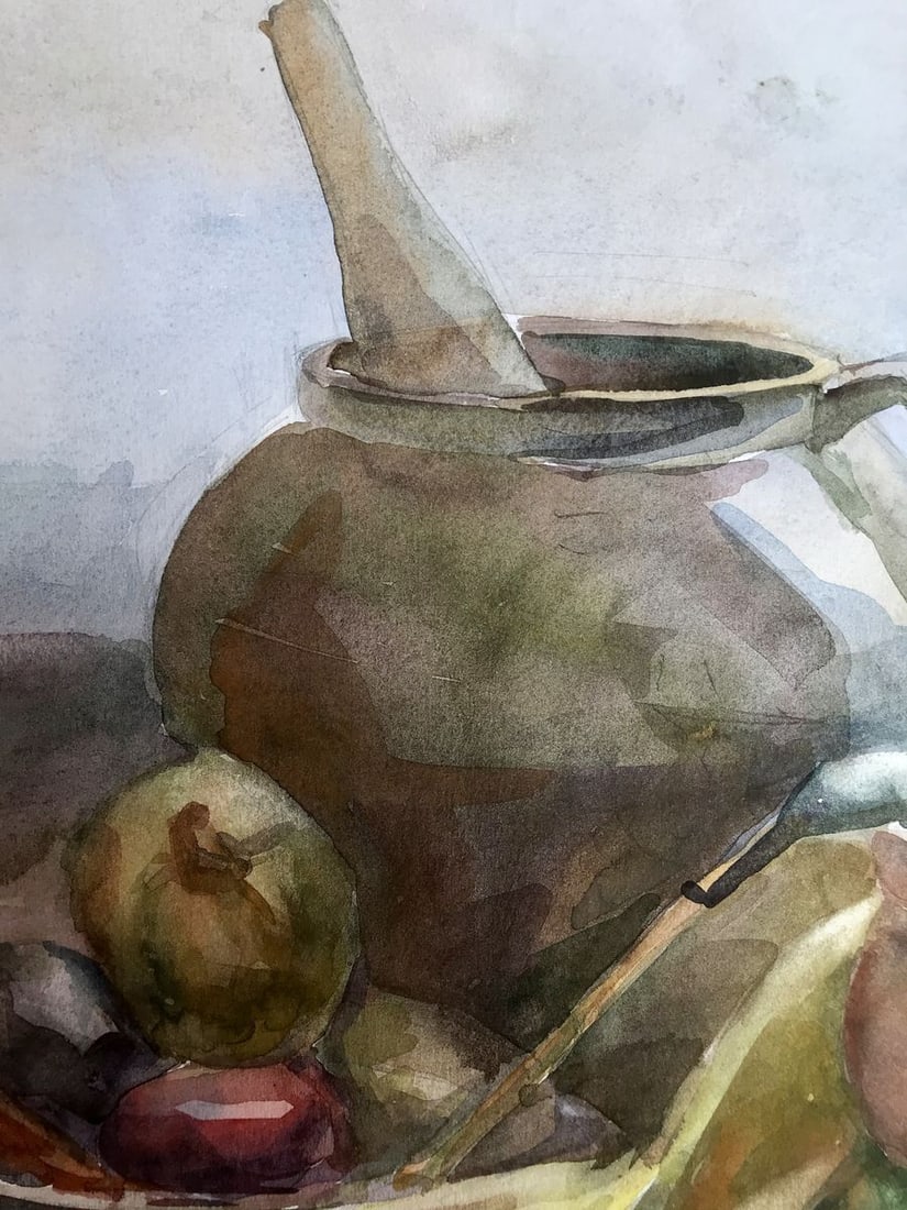 Watercolor painting A set table Unknown artist - 6