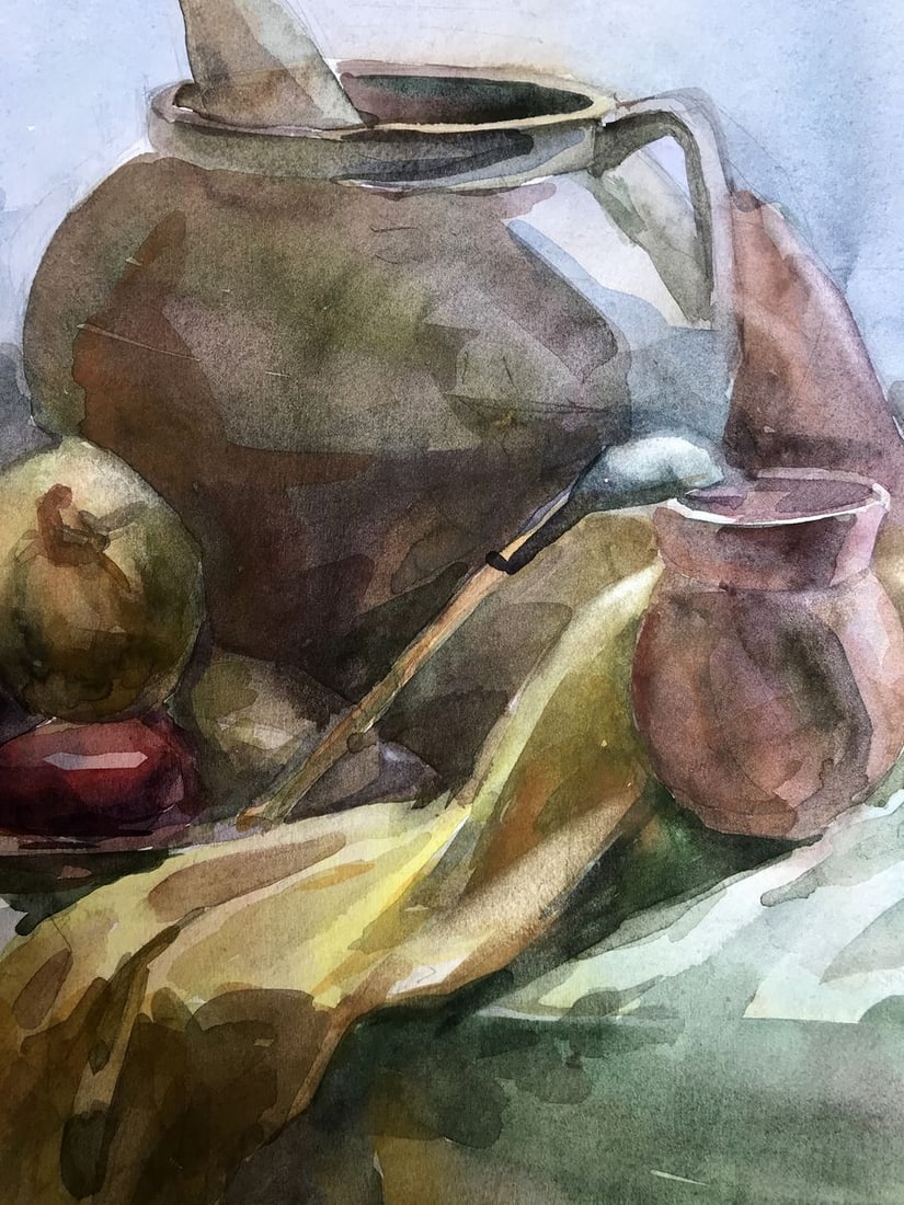 Watercolor painting A set table Unknown artist - 7