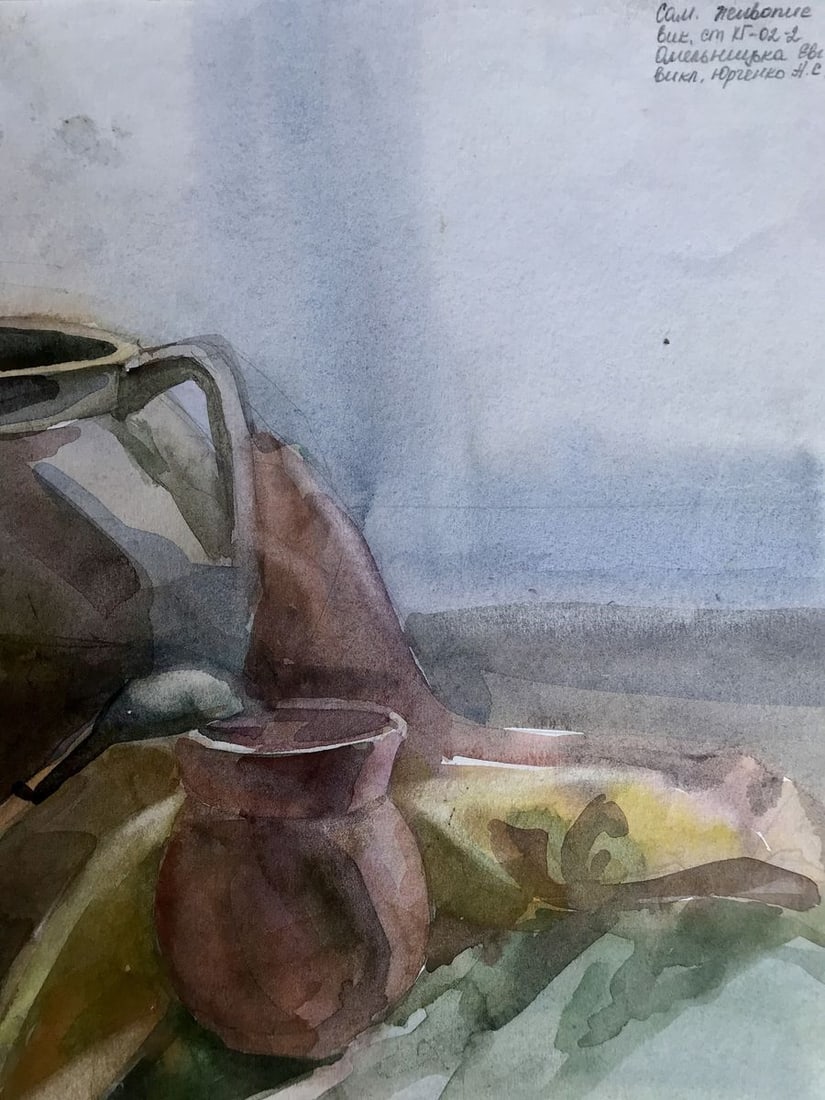 Watercolor painting A set table Unknown artist - 8