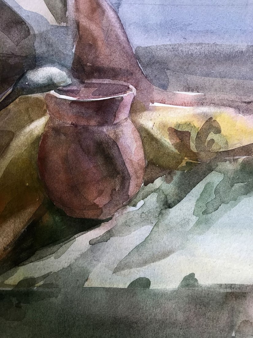 Watercolor painting A set table Unknown artist - 9
