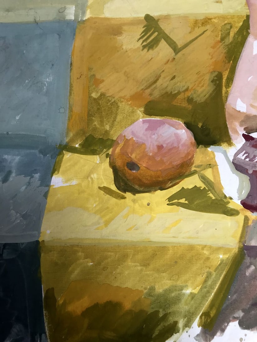 Gouache painting Flowers on the windowsill Unknown artist - 8