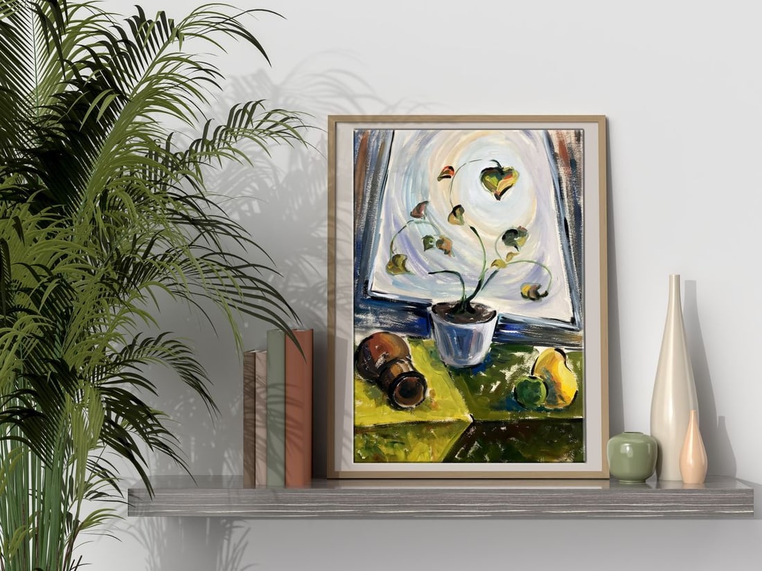 Gouache painting A houseplant Unknown artist - 2
