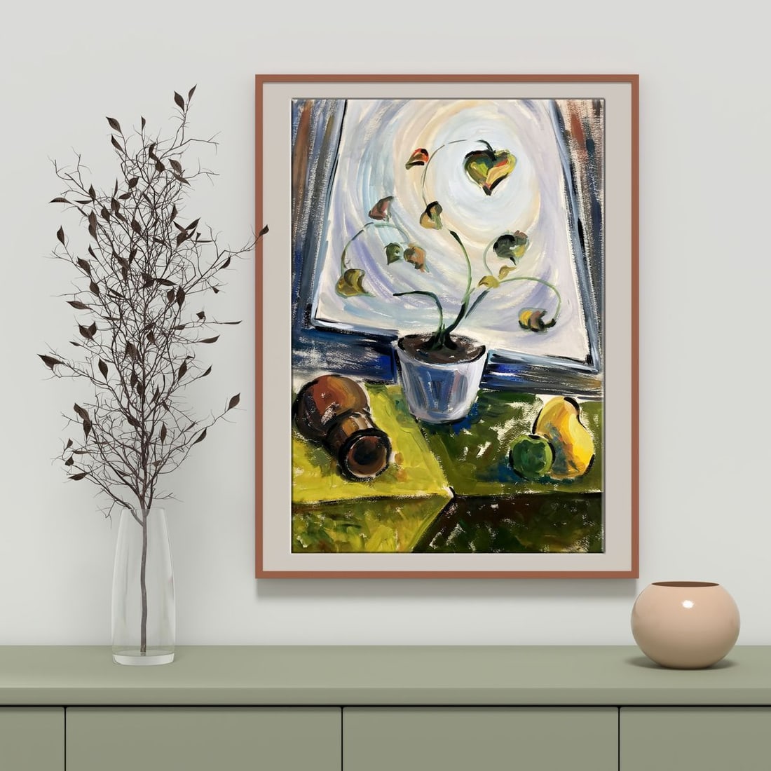Gouache painting A houseplant Unknown artist - 3