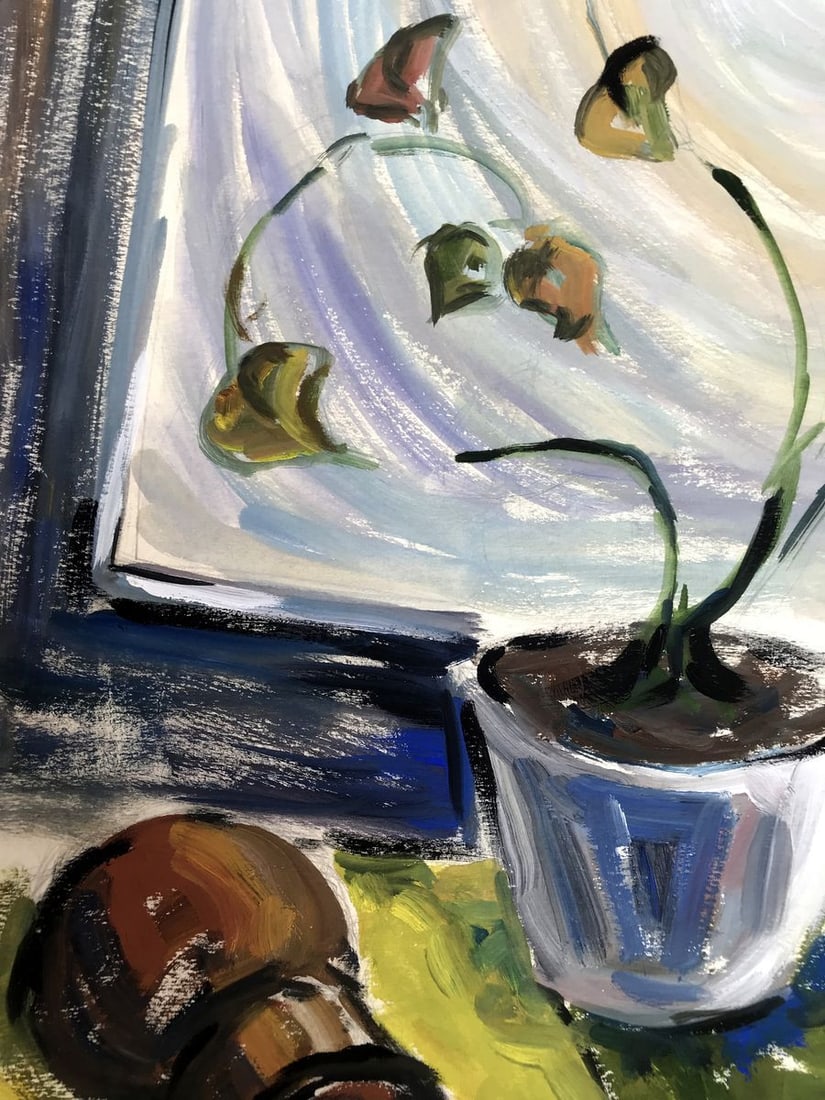 Gouache painting A houseplant Unknown artist - 6