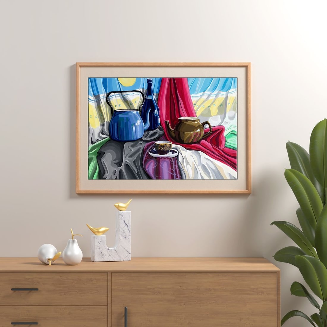 Acrylic painting Tea Table Unknown artist - 2