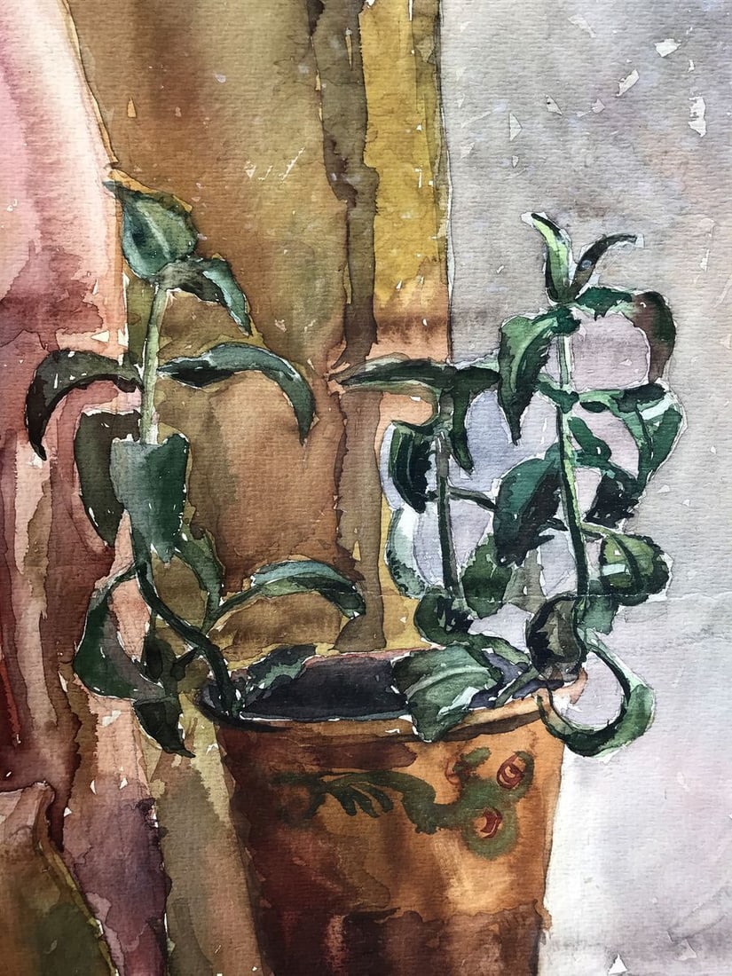 Watercolor painting Musical violin Unknown artist - 7